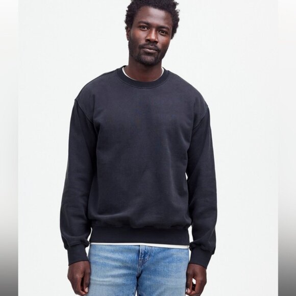 Madewell The McCarren Midweight Crewneck Sweatshirt in True Black - Picture 4 of 4